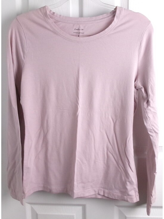 Banana Republic Tops - Banana Republic Timeless Tee Womens M Pink Long Sleeve Cotton Modal Stretch Top